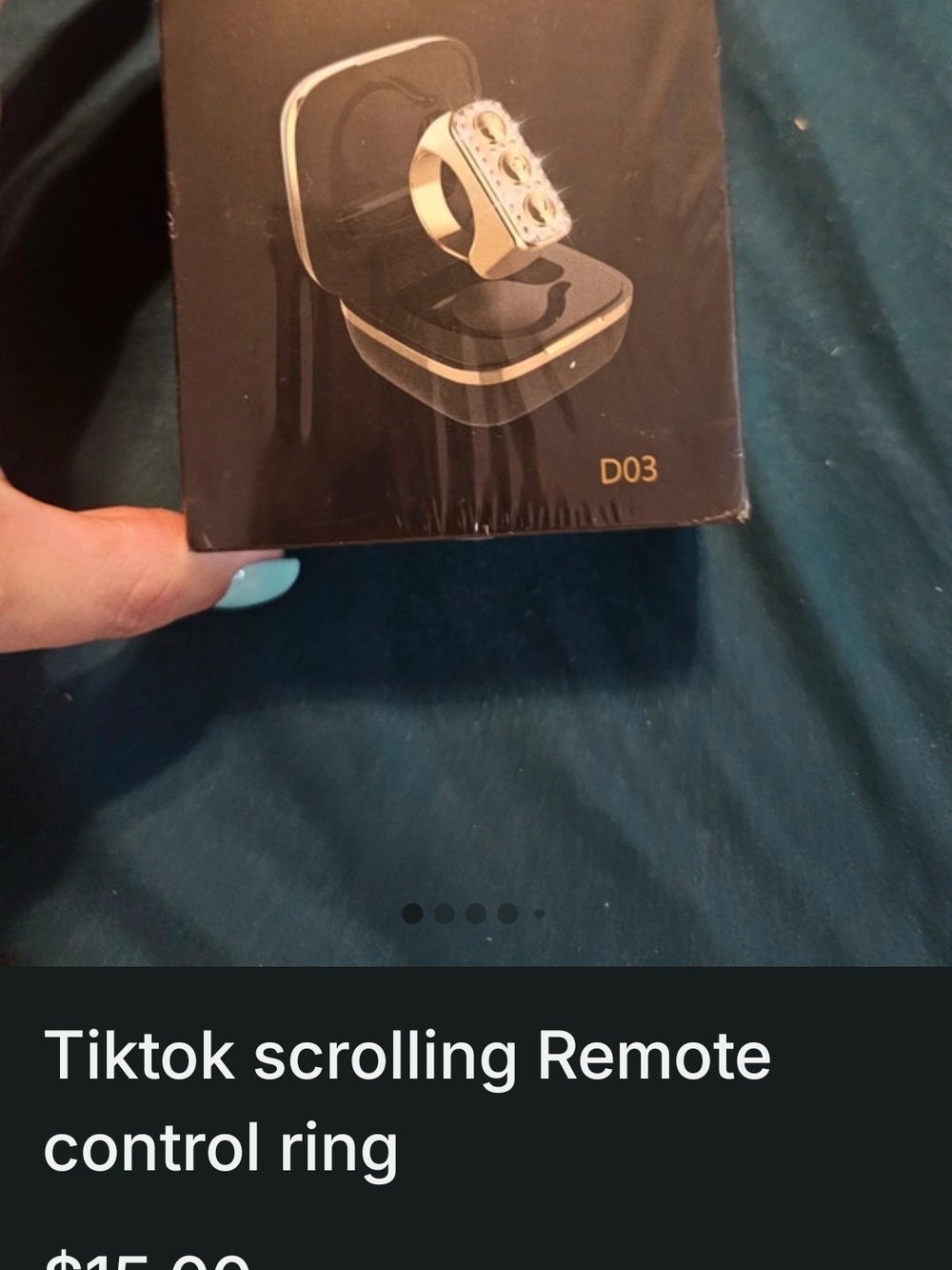 Tiny Wireless Ring Remote in Black and Gold